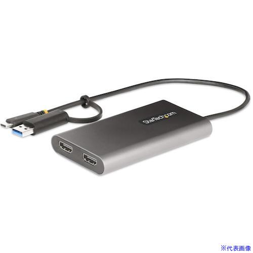 ■スターテック ディスプレイアダプター/USB-C ＆ USB-A/デュアルディスプレイ/HDMI/4K60Hz/100W PD 109BUSBCHDMI(5947697)