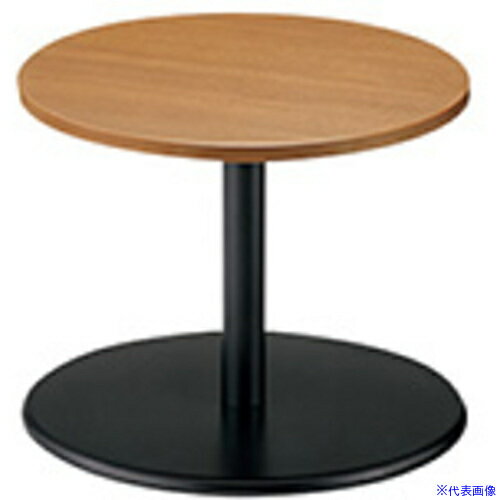 オレンジブック トラスコ中山　TRUSCONAIKI ミーティングテーブル KLR型/天板:ミディアムウォールナット 脚:ブラック/Φ600×H500 〔品番:KLRL60RBMW〕[ 注番:5960727]特長●脚部がアルミダイキャストの...