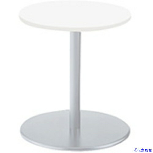 ■NAIKI ミーティングテーブル KLR型/天板：ホワイト 脚：クリアーホワイト/Φ600×H680 KLRM60RWH(5965473)[送料別途お見積り][法人限定][外直送]