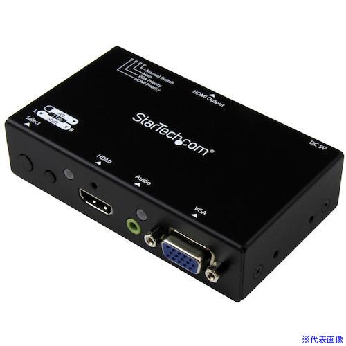 オレンジブック トラスコ中山　TRUSCOスターテック HDMI VGAディスプレイ切替機/2入力1出力/1080p/自動/優先切替機能/2x1 HDMI出力スイッチ 〔品番:VS221VGA2HD〕[ 注番:5976344]特長●VGAおよびHDMIオーディオビデオソース間でHDMIディスプレイを共有します。●自動および優先ポート選択機能で操作が簡単です。●1920x1200/1080pのビデオ解像度に対応しています。● 取り付け金具が付属しています。仕様仕様2●コネクタA：3.5mmステレオミニ（3極）、HDMI、VGA●コネクタB：HDMI●AV入力：HDMI、VGA●AV出力：HDMI●オーディオ：あり●ポート数：2●オーディオ：2ch 3.5mmステレオオーディオ（VGA）、7.1 サラウンドサウンド（HDMI）●ワイドスクリーンサポート：あり●対応解像度：最大1920x1200 / 1080p●電力供給方法：付属ACアダプタ材質/仕上セット内容/付属品注意原産国（名称）台湾JANコード本体質量226gオレンジブック トラスコ中山　TRUSCOスターテック HDMI VGAディスプレイ切替機/2入力1出力/1080p/自動/優先切替機能/2x1 HDMI出力スイッチ 〔品番:VS221VGA2HD〕[注番:5976344][本体質量：226g]《包装時基本サイズ：157×236×236》〔包装時質量：657g〕分類》電子機器》電気・電子部品》通信機器☆納期情報：オレンジブック掲載以外でメーカー直送品（送料元払い）【法人限定＝会社名ご記入お願い致します。】※北海道・沖縄・離島は運賃別途商品も含む