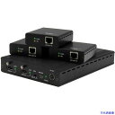 ■スターテック HDMIエクステンダー/4K UHD解像度/Cat 5e以上/HDBaseT対応/最大70m/送信機1台 受信機3台 ST124HDBT(597...