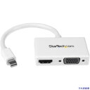 ■スターテック ディスプレイアダプター/mDP 1.2 - HDMI,VGA/1080p/アクティブ変換/ホワイト MDP2HDVGAW(5978020)[法人...