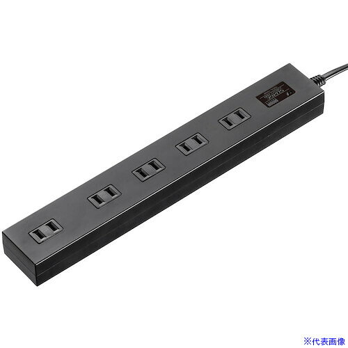■SANWA 雷ガードタップ 1m ブラック TAPSP2110N1BK(6025736)[法人限定][外直送元]