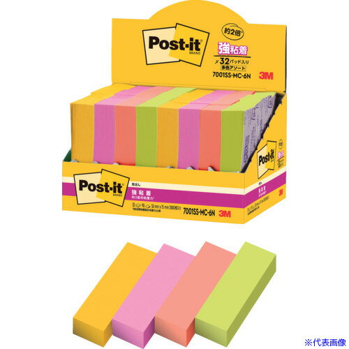 ■3M ポスト・イット 強粘着見出し マルチカラー6 増量パック 7001SSMC6N(6072420)