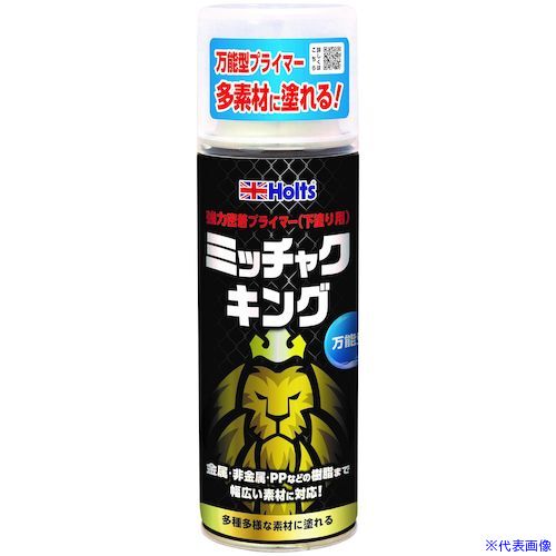 オレンジブック トラスコ中山　TRUSCOHolts MH11506 ミッチャクキング 〔品番:MH11506〕[ 注番:6090774]特長●速乾性で密着性に優れた万能型プライマーです。●トルエン、キシレンをはじめ鉛などの重金属を含まない環境型塗料です。●金属、非金属、PPなどの樹脂まで幅広い素材に対応しています。用途●各種素材に対する上塗り塗料の密着性の向上に仕様●色：クリア●容量(ml)：300●乾燥時間：15分●塗布面積(［［M2］］)：0.6〜0.9●スプレーパターン：楕円仕様2材質/仕上●ポリプロピレン樹脂●防錆鋼板●アクリル●ブリキセット内容/付属品注意原産国（名称）日本JANコード4978955115062本体質量325gオレンジブック トラスコ中山　TRUSCOHolts MH11506 ミッチャクキング 〔品番:MH11506〕[注番:6090774][本体質量：325g]《包装時基本サイズ：60×60×205》〔包装時質量：325g〕分類》手作業工具》車輌整備用品》車輌用塗料☆納期情報：メーカー取り寄品（弊社より発送）