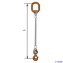 ■コンドーテック JISロック止ワイヤ 18mm 楕円リング 環付きフック 3.2t 塗装 φ18×3M T03S・A3017S 05221RDFT183(61...