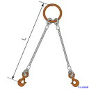■コンドーテック JISロック止ワイヤ 2点吊丸リング 16mm 環付きフック 2.0t 塗装 φ16×3M T02S・T32 05222RTFT163(612...