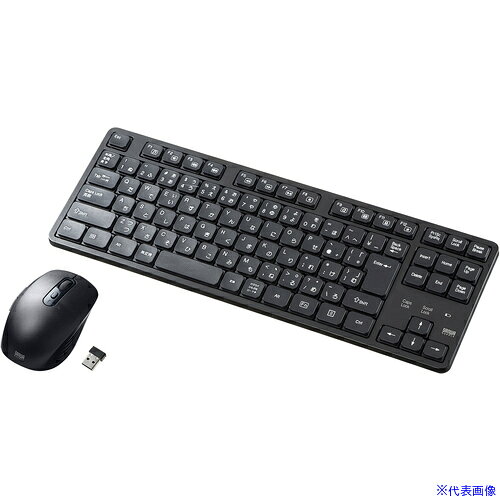 ■SANWA ワイヤレス静音キーボードマウスセット SKBWL38SETBK(6164958)[法人限定][外直送元]