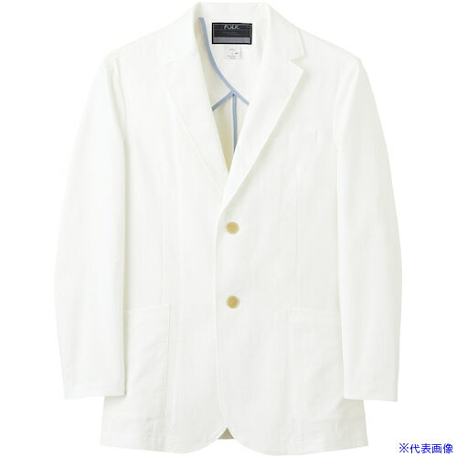 ■FOLK メンズシングルジャケット 1018SY オフホワイト L 1018SY1L(6212452)[送料別途お見積り][法人限定][掲外取寄]