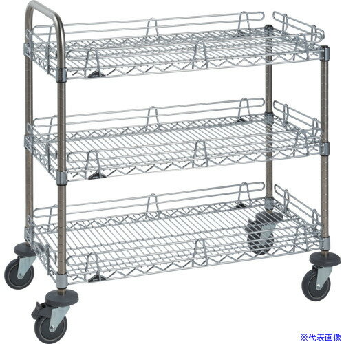■ERECTA スーパーシリーズ 落下防止カート I型 ワイヤーシェルフ W758mmxD460mmxH1072mm RC1MS760B(6229096)[送料別途お見積り][法人限定][外直送]