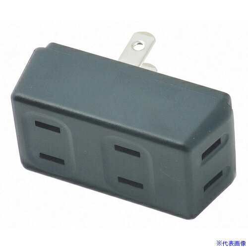 ■YAZAWA 耐トラ付フロントタップ3個口黒 Y02FU300BK(6229920)[送料別途見積り][法人・事業所限定][掲外..