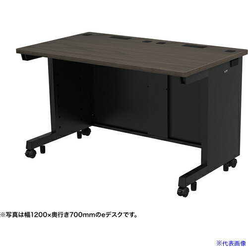■SANWA eデスク(濃い木目)W1250×D800×H700 EDSK12580M(6530543)[送料別途お見積り][法人限定][外直送]