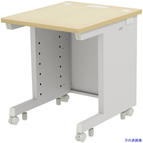 ■SANWA eデスク(薄い木目)W600×D700×H700 EDSK6070LM(6532198)[法人限定][外直送元]