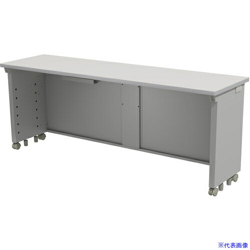 ■SANWA eデスク(グレー)W1800×D500×H700 EDSK18050GY(6535258)[送料別途お見積り][法人限定][外直送]