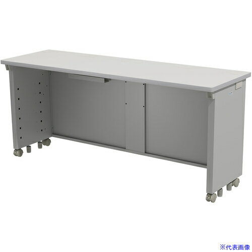 ■SANWA eデスク(グレー)W1600×D500×H700 EDSK16050GY(6535261)[送料別途お見積り][法人限定][外直送]