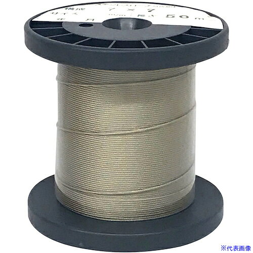 オレンジブック トラスコ中山　TRUSCODAIDOHANT ステンレスワイヤーロープ (直径)0.27mm×(長さ)50M 7×7構造 〔品番:10157314〕[ 注番:6536177]特長●ステンレス製(SUS304)で網組でつくられた防錆性・耐摩擦性に優れたワイヤーロープです。●国内工場で生産しております。●ステンレス製ですので、水場・海水・雨風にさらされる場所でも鉄製に比べて錆びにくく長持ちします。用途●美術館・個展のピクチャーレール・防護柵・電球の飾りつけなどに。仕様●ロープ径(mm)：0.27●長さ(m)：50●使用荷重(kg)：0.6●破断荷重(kg)：6●直径(mm)：0.27●切断荷重(kg)：6仕様2材質/仕上●素材：SUS304セット内容/付属品注意●高速回転や過荷重運動は破断するおそれがございますので、避けて下さい。●ほころびが出た場合は使用を中止し、取り替えて下さい。●折り曲げてのご使用はしないで下さい。原産国（名称）日本JANコード4962123573143本体質量0.15kgオレンジブック トラスコ中山　TRUSCODAIDOHANT ステンレスワイヤーロープ (直径)0.27mm×(長さ)50M 7×7構造 〔品番:10157314〕[注番:6536177][本体質量：0.15kg]《包装時基本サイズ：10×10×10》分類》金物・建築資材》建築金物》ワイヤロープ☆納期情報：メーカー取り寄品（弊社より発送）