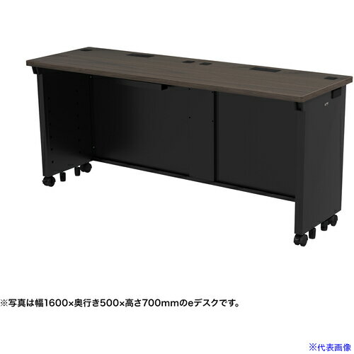 ■SANWA eデスク(濃い木目)W1650×D500×H720 EDSK16550M72(6552700)[送料別途お見積り][法人限定][外直送]