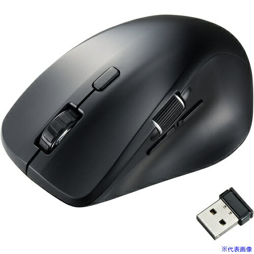 ■SANWA 静音ワイヤレスマウス(サイドホイール付き・5ボタン) MAWBS524BK(6571505)[法人限定][外直送元]