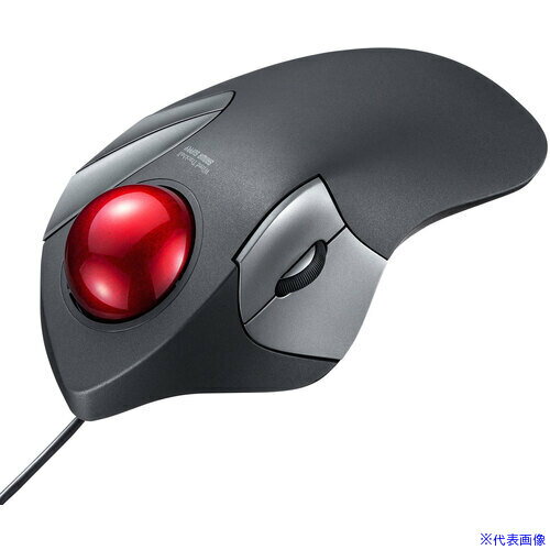 ■SANWA 有線トラックボール(静音・5ボタン・人差し指/中指操作タイプ) MATB181BK(6572984)[法人限定][外直送元]