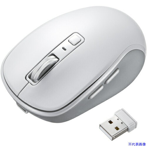 ■SANWA 静音Bluetoothワイヤレスマウス(充電式・5ボタン) MAWBBS519W(6572989)[法人限定][外直送元]