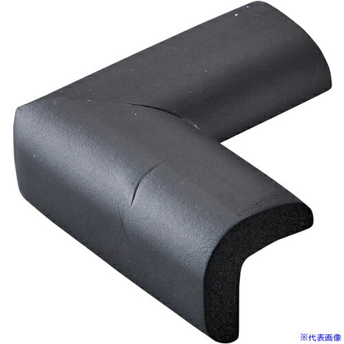 ■緑十字 コーナー用ガードクッション V型タイプ ブラック 70×70×34mm 裏テープ付 246363(6621598)