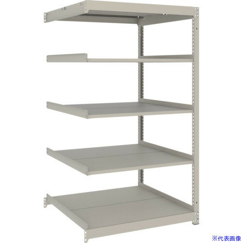 ■TRUSCO スチールラック 薄板ラック(棚板分割タイプ、耐荷重100Kg)900×875×H1500 5段連結 ネオグレー UL5395B(NG)(6628156)