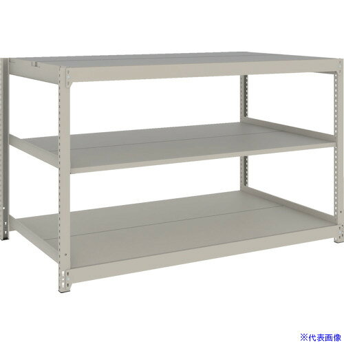 ■TRUSCO スチールラック 薄板ラック(棚板分割タイプ、耐荷重100Kg)1500×875×H900 3段単体 ネオグレー UL3593(NG)(6631390)