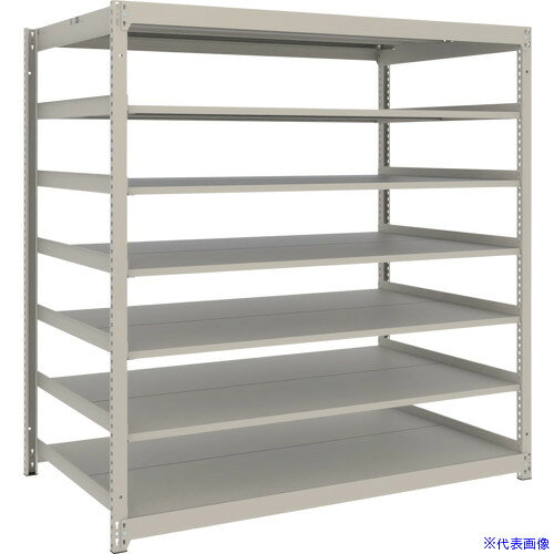 Rakuten - ■TRUSCO スチールラック 薄板ラック(棚板分割タイプ、耐荷重100Kg)1500×595×H1500 7段単体 ネオグレー UL5567(NG)(6632950)