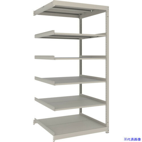 ■TRUSCO スチールラック 薄板ラック(棚板分割タイプ、耐荷重100Kg)900×875×H1800 6段連結 ネオグレー U..