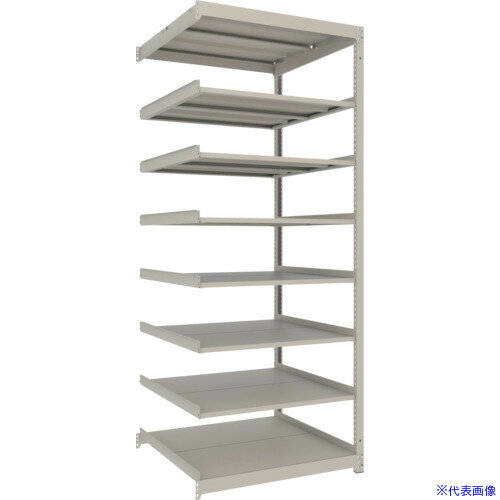 Rakuten - ■TRUSCO スチールラック 薄板ラック(棚板分割タイプ、耐荷重100Kg)900×875×H2100 8段連結 ネオグレー UL7398B(NG)(6637732)