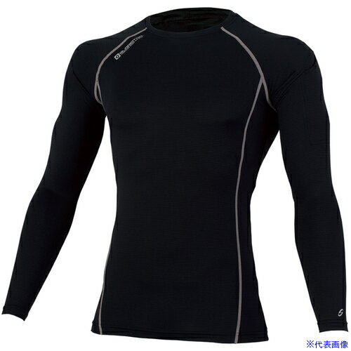 ■緑十字 ニオイクリア 消臭パワーサポート長袖 ブラック Mサイズ 375933(6642680)[送料別途お見積り][..