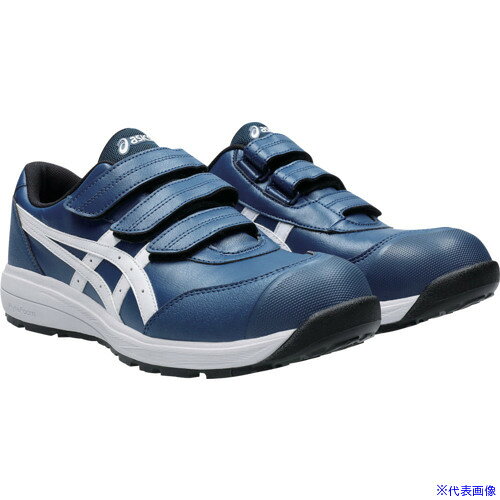 オレンジブック トラスコ中山　TRUSCOASICS ウィンジョブ CP311 マコブルー×ホワイト 27.5cm 〔品番:1273A110.40027.5〕[ 注番:6751889]特長●ミッドソールに軽量性・クッション性に優れたFLYTEFOAMを採用しています。●つま先部分には、軽量性を追求した新軽量先芯を搭載しています。●足元をスタイリッシュに演出するシルエットを採用しています。仕様●寸法(cm)：27.5●足幅サイズ：EEE相当●色：マコブルー×ホワイト●規格：JSAA規格 A種●参考質量：約410g(26.5cm/片足)仕様2●JSAA A種認定●ローカットベルトタイプ●参考質量：約410g(26.5cm／片足)●ワイド（3E相当）材質/仕上●甲被：人工皮革●先芯：ガラス繊維強化樹脂●靴底：ゴム底セット内容/付属品注意原産国（名称）ベトナムJANコード4570158391863本体質量410gオレンジブック トラスコ中山　TRUSCOASICS ウィンジョブ CP311 マコブルー×ホワイト 27.5cm 〔品番:1273A110.40027.5〕[注番:6751889][本体質量：410g]《包装時基本サイズ：330×240×120》〔包装時質量：820g〕分類》保護具》安全靴・作業靴》プロテクティブスニーカー☆納期情報：仕入れ先通常在庫品 (欠品の場合有り)