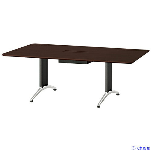 ■NAIKI ミーティングテーブル(縦配線 KDF型/天板：マスターオーク 脚：ブラック/W2100×D1100×H714 KDF2..