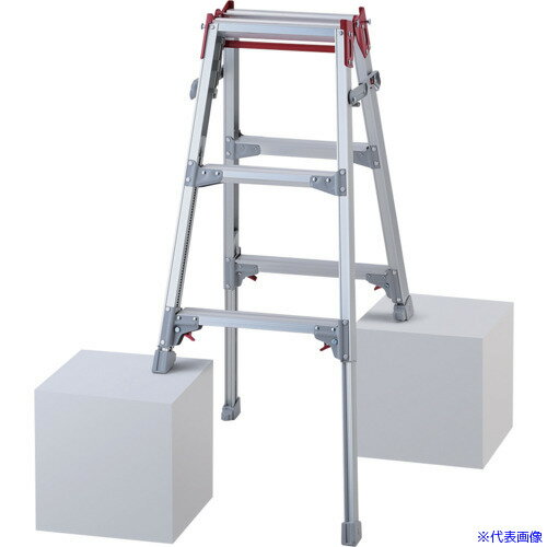 ■ハセガワ 脚部伸縮式アルミはしご兼用脚立 ワンタッチバー RYZ型 3段(10885) RYZ09D(6789644)