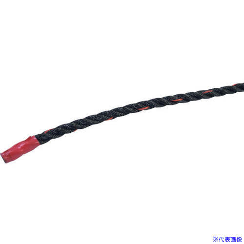 ■グリーンクロス ポリエチレンロープ 黒 少し軟打 7mm×300m 6300059411(6789723)[送料別途お見積り][法..