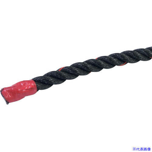 ■グリーンクロス ポリエチレンロープ 黒 少し軟打 22mm×400m 6300059439(6789786)[法人限定][外直送元]