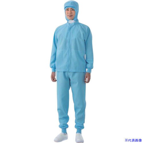 作業用品 - ■ADCLEAN クリーンウエア 上着 超高通気素材 エアベル ブルー CK2452L(6795048)[送料別途見積り][法人・事業所限定][外直送]