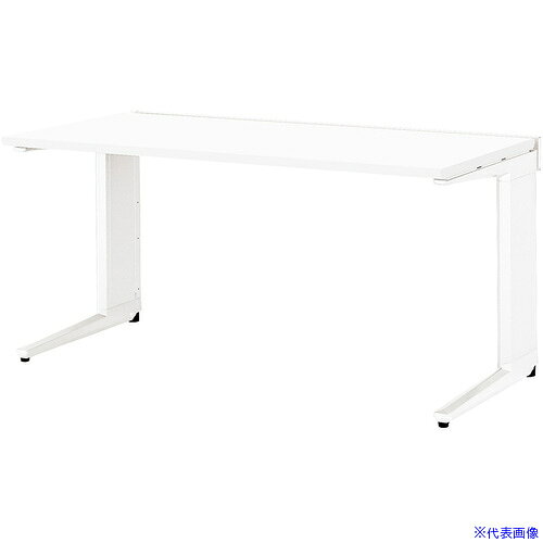 ■NAIKI 平デスク トリアス TR型/天板:ホワイト 本体:クリアーホワイト/W1400×D700×H720 TRH147FWH(6810213)[送料別途お見積り][法人限定][外直送]