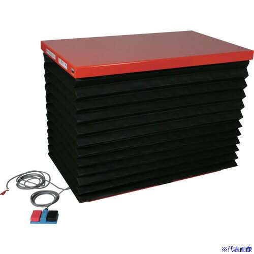 ■TRUSCO テーブルリフト500kg 油圧式 650X1200X155〜905 蛇腹付 昇降速度(秒)21/17...