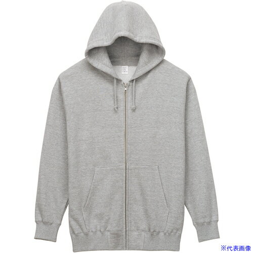 ■LIFEMAX 10オンスフードジップパーカ(裏パイル) 杢グレー M MS21342M(6847505)[送料別途お見積り][法..