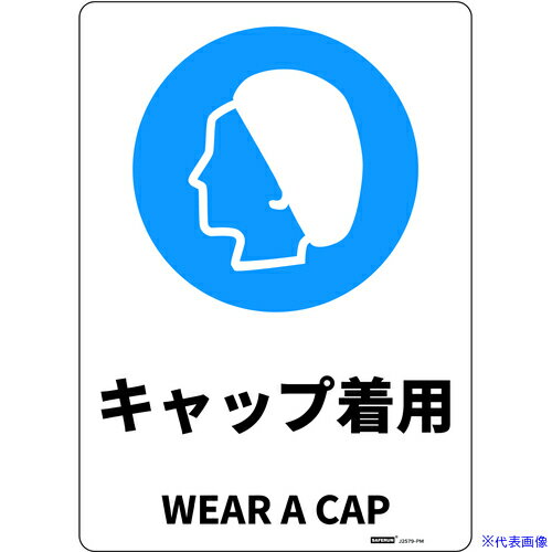 Rakuten - ■セーフラン JIS規格安全標識板(HIPS) Mサイズ キャップ着用 254x356 J2579PM(6853529)[送料別途見積り][法人・事業所限定][外直送]