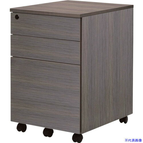 ■アールエフヤマカワ ワークデスク2 3段ワゴン ウォルナット GZWCA23DM(6861809)