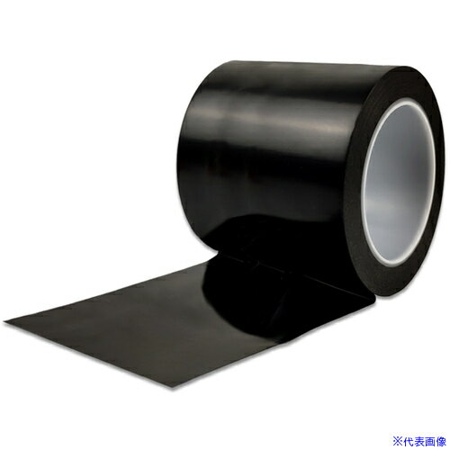 ■セーフラン 厚手PVCラインテープ 100mmx 22m 厚さ0.2mm 黒 J2353BK(6862560)[送料別途見積り][法人・..