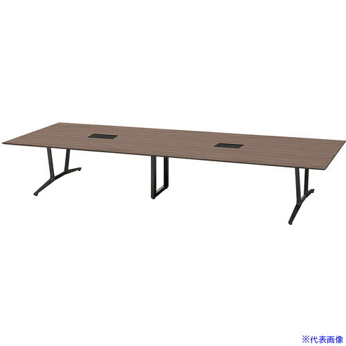 ■NAIKI ミーティングテーブル(舟底配線付 アドコード ADC型/天板:ショコラアッシュ 脚部:ブラック/W420..