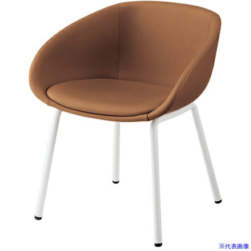 ■NAIKI ミーティングチェアー(4本脚 ラポ E440型/背・座：キャメル E440VSHCAM(6932579)[送料別途お見..