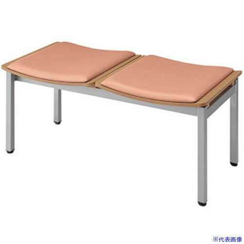 ■NAIKI ロビーチェアー(2人掛) アプリコット RC1042AP(6936415)[送料別途お見積り][法人限定][掲外取寄]