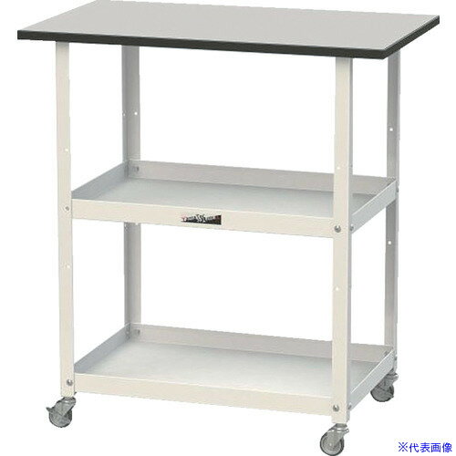 ■ヤマテック 天板付き150ワゴン 棚板2枚仕様 RoHS2指令対応塩ビシート天板 W750×D450×H825mm ライトグ..