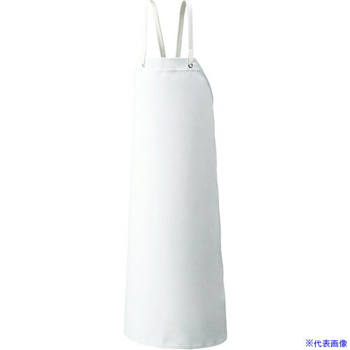 Aprons - ■船橋 ビニロンエプロン 胸 たすき掛け ホワイト/グリーン Lサイズ AF800ETWHL(6969372)[送料別途お見積り][法人限定][掲外取寄]