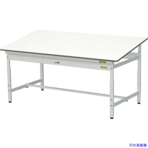Rakuten - ■ヤマテック ワークテーブル150シリーズ 傾斜天板タイプ W1800×天板D900×H652〜H952mm シルキーホワイト SUPAK1890WW(6974374)[法人限定][直送元]
