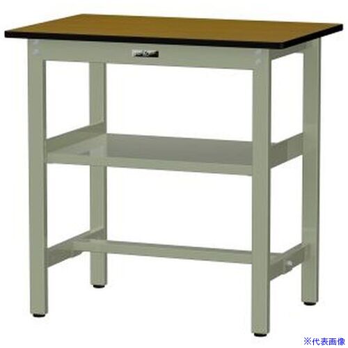 ■ヤマテック 中量作業台 ワークテーブル500シリーズ 固定式 中間全面棚板付 メラミン天板 W900×D600×H9..